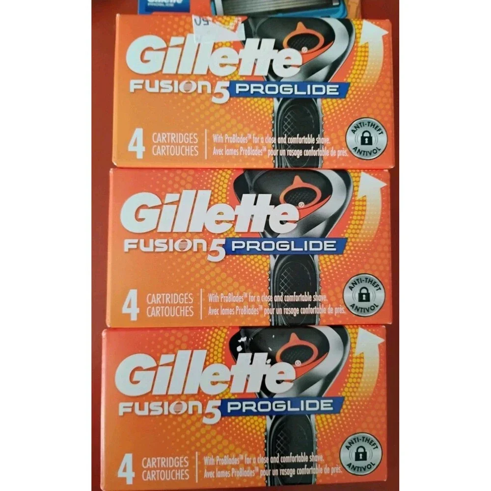 3 Gillette Fusion 5 Proglide Blade Refills - 12 Cartridges Total